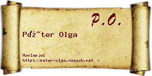 Péter Olga névjegykártya
