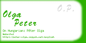 olga peter business card