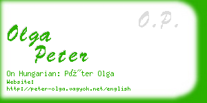 olga peter business card